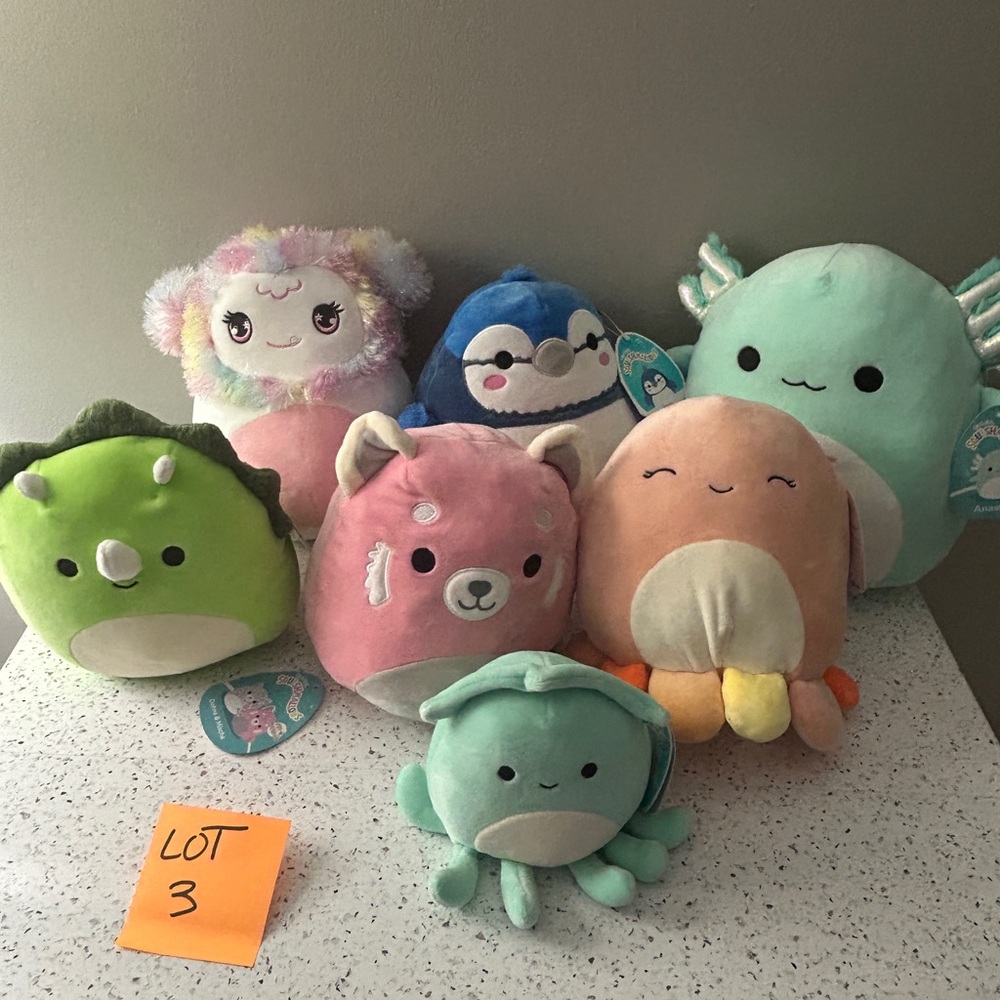 Squishmallows Assorted Plush Toy Set - Multicolor LOT 3